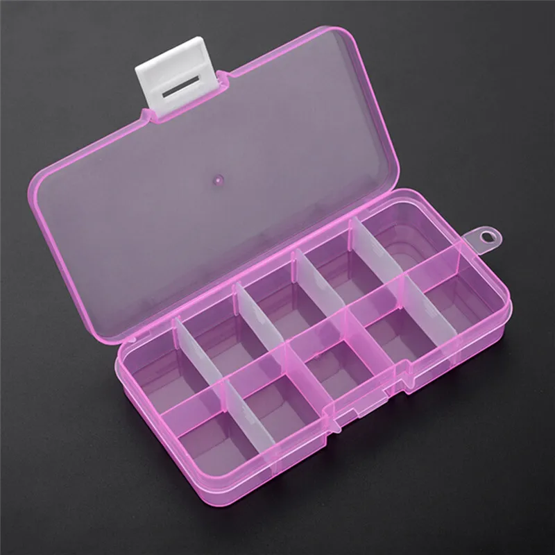 10Cases Nail Art Storage Case Glitter Gems Decoration Box Empty Cosmetic Jar Pots Container Refillable Bottles