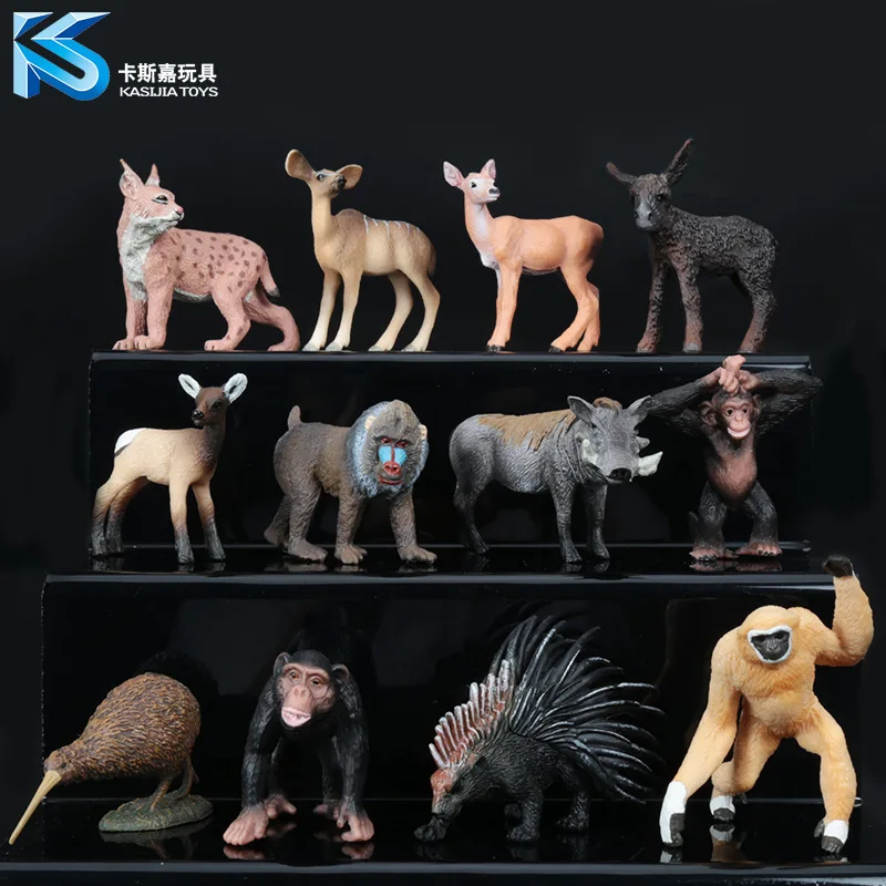 Модель диких животных детские игрушки с твердыми моделями 12 на выбор cynomolgus лось