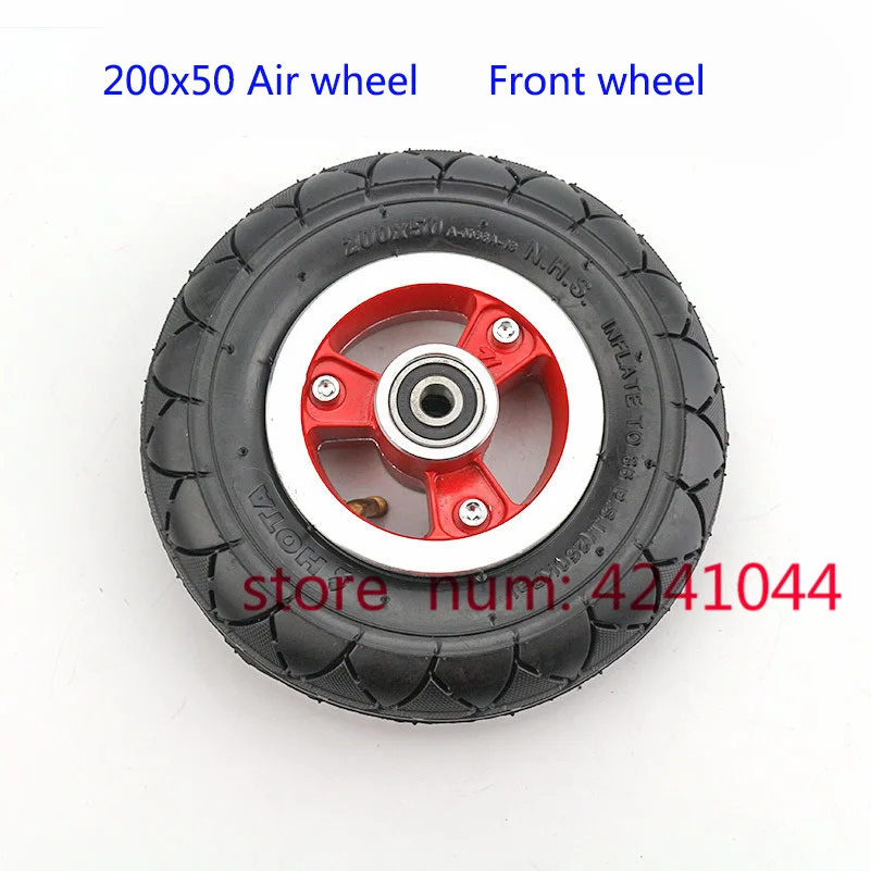 Front -Air wheel 8 дюймовые передние и задние колеса с приводной передачей+ комплект тормозов 200x50 надувные шины/твердые шины с ободом из сплава для электрического скутера B - Цвет: Front -Air wheel