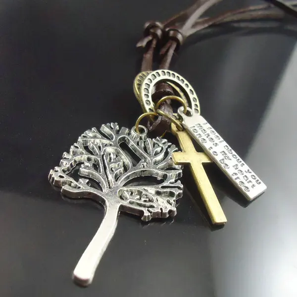 Новое поступление 2015 модное кожаное винтажное крутое длинное ожерелье для