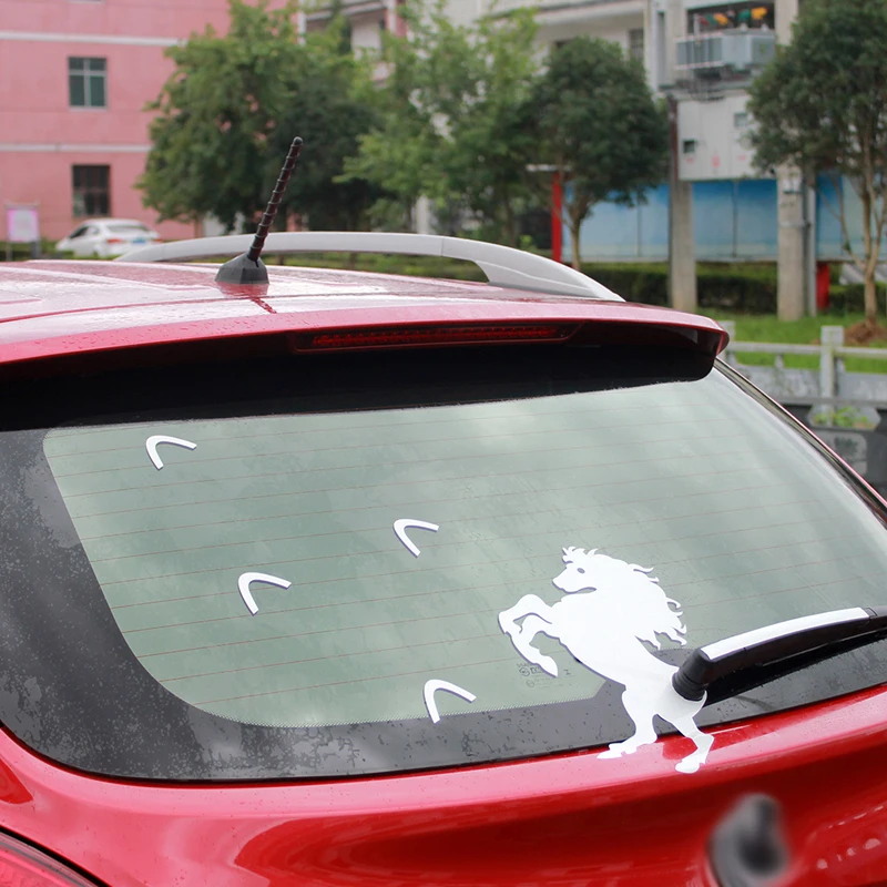 

BEMOST Hot Sales Car Rear Windshield Wiper Decals Animals Cartoon Reflective Leaping Horse Moving Tail Sticker Car Styling 5Sets