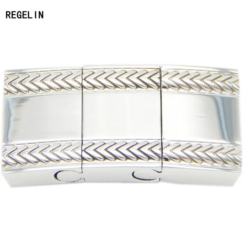 

REGELIN 1pcs Stainless Steel Silver Plated 18*4MM Magnetic Clasps Jewelry Findings Fit Leather Cord Men Bracelet Making Diy