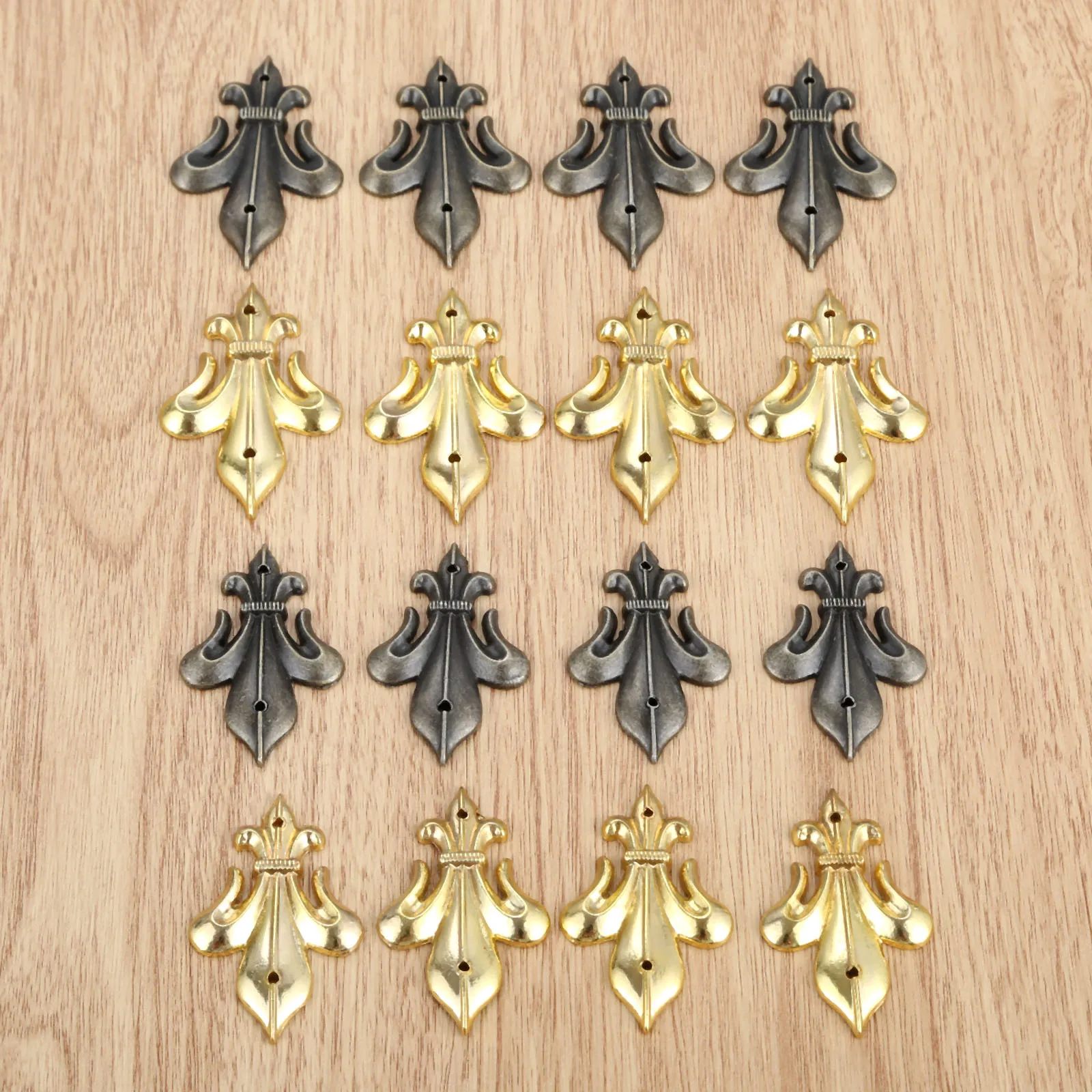 

4Pcs Antique Brass Furniture Decorative Corner Brackets Jewelry Box Wood Case Feet Leg Vintage Metal Corner Protector