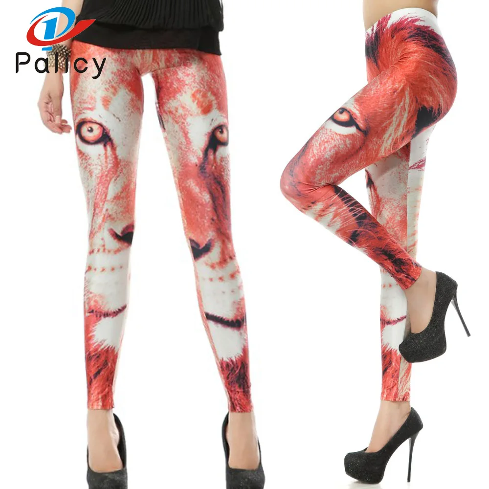Palicy Fashion Autumn Legging Lion legins 3D Printed leggins Women leggings Sexy Women Pants Red Orange Spandex