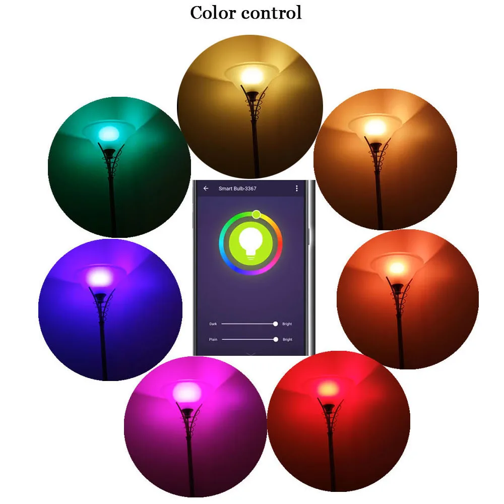 Новая беспроводная смарт лампа с Wi Fi светодиодный RGB E27 изменение цвета лампочки