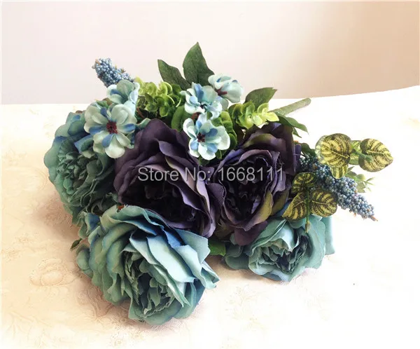 Букет пионов (6 головок/шт.) искусственные цветы Европа масляные краски эффект