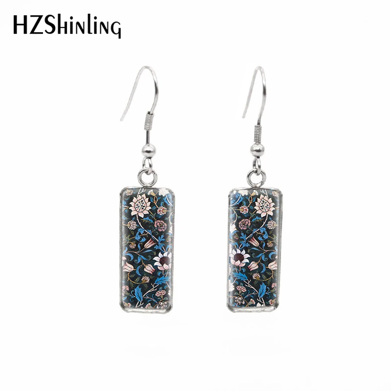 Новинка 2019 г. прямоугольные серьги с узором Вильям Морриса гобелен в виде