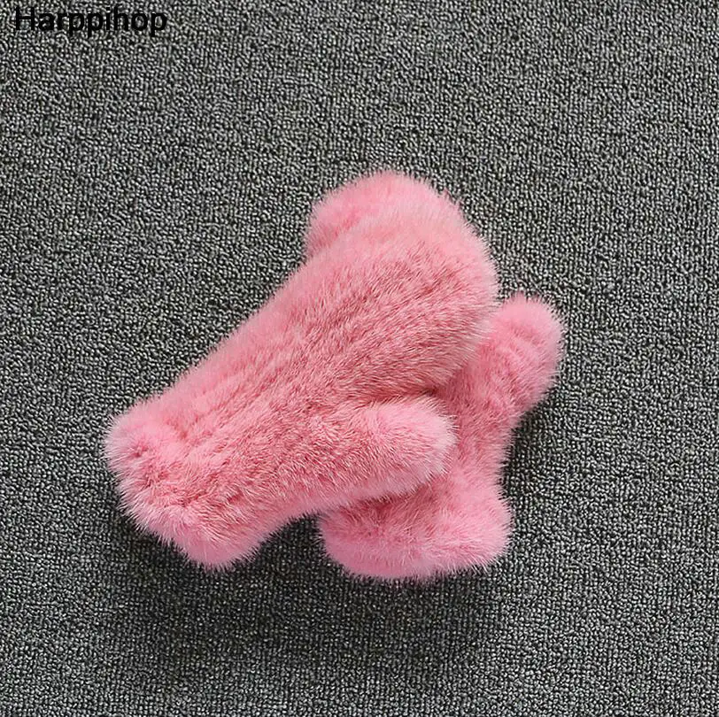 Зимние женские перчатки из натурального меха норки, новинка, брендовые новые модные милые варежки, толстые теплые меховые перчатки и варежки