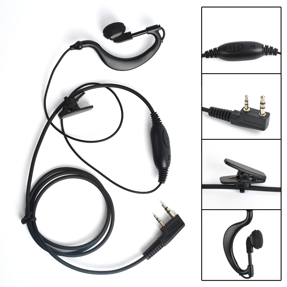 5 шт. HYS NA G02H ham WalKie Talkie радио гарнитуры 2 Pin K наушник двухстороннее наушники forKenwood TK