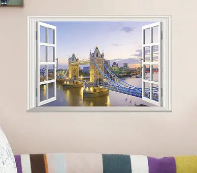 Новое поступление Лондонская башня мост окон настенная наклейка виниловая
