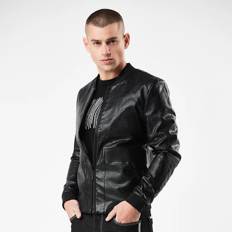 Новые весенние мужские кожаные куртки PU пальто из искусственной кожи мужская