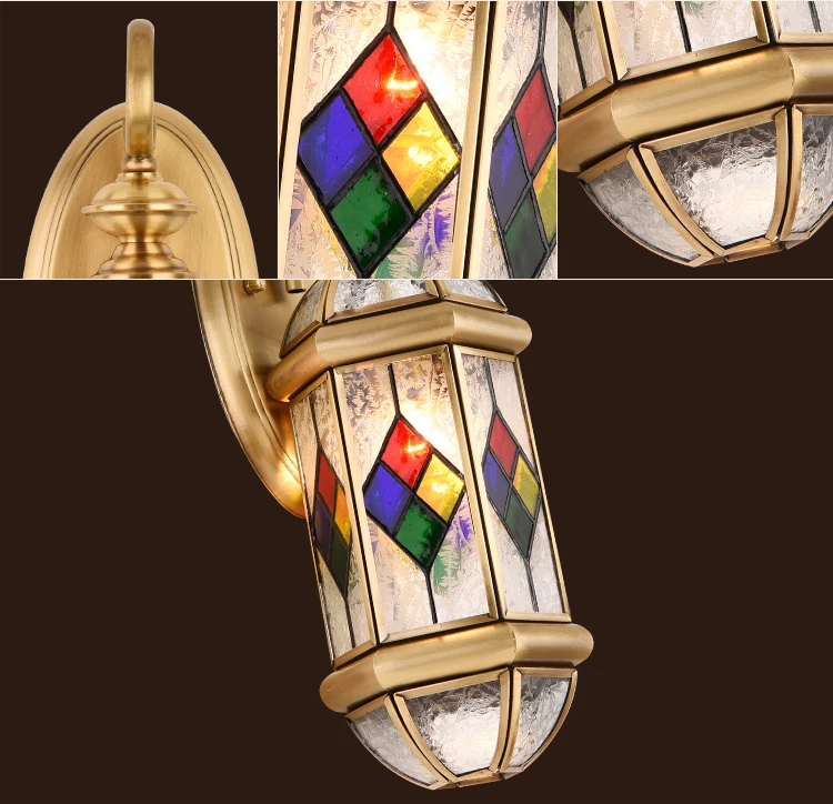 Садовое 1 шт. витражное стекло Наружное освещение Настенный светильник Tiffany бра