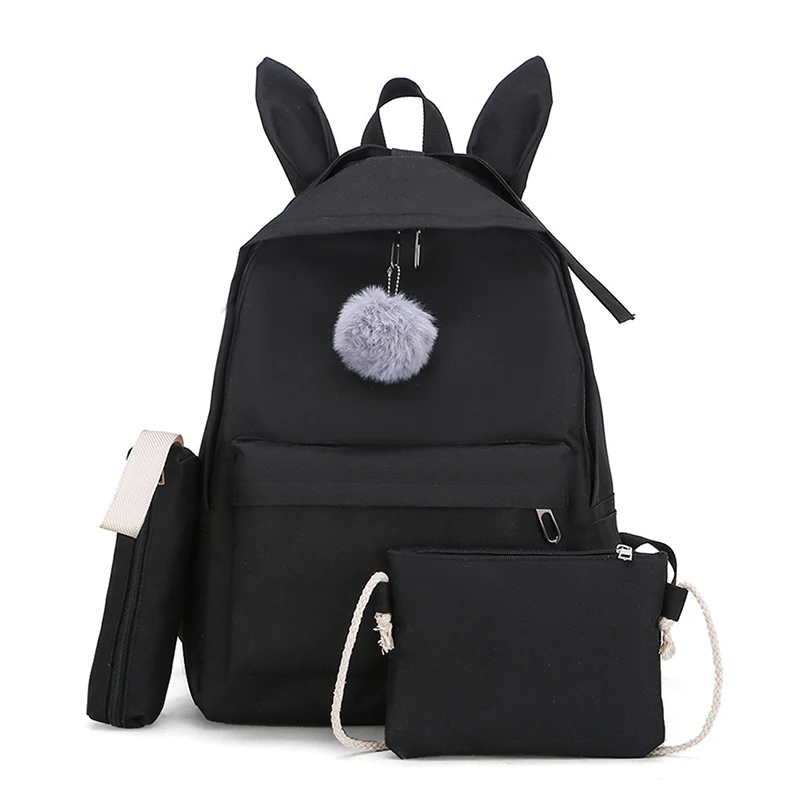 Новый Модный женский холщовый рюкзак школьный для девочек подростков с сумкой