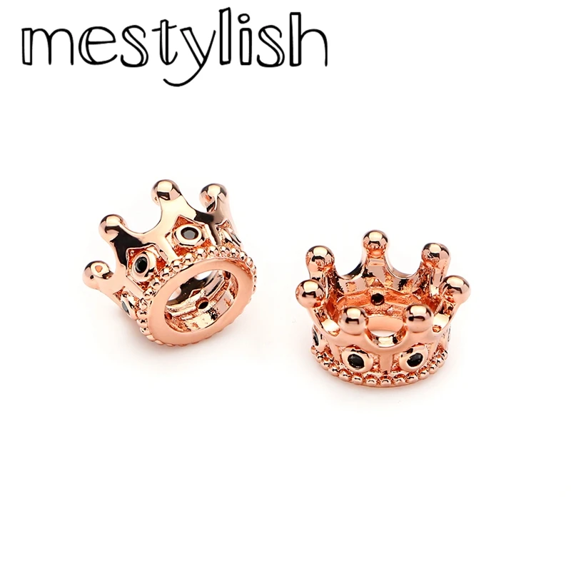 Mestylish 10 шт./лот 6 мм микро паве черный кубический цирконий Корона шармы