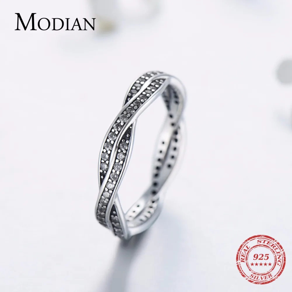 Modian, новинка,, настоящее 925 пробы, серебряное кольцо, циркониевое, классическое, штабелируемое, роскошные кольца, модные ювелирные изделия для женщин, подарок