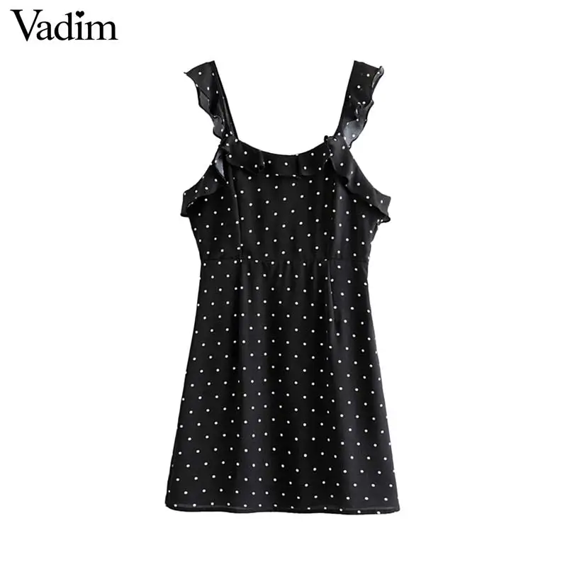 Вадим женщин сладкий горошек мини-платье Раффлед галстук-бабочка стильные