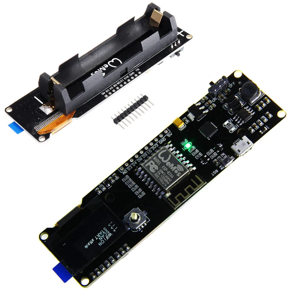 1 шт. ESP8266 макетная плата WeMos D1 Esp-Wroom-02 материнская плата 0,9" экран модуль 18650 батарея