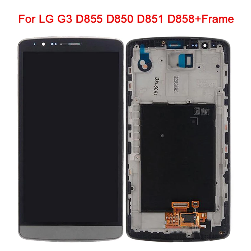 100% Тесты Экран для LG G3 5 &quotЖК дисплей кодирующий преобразователь сенсорного