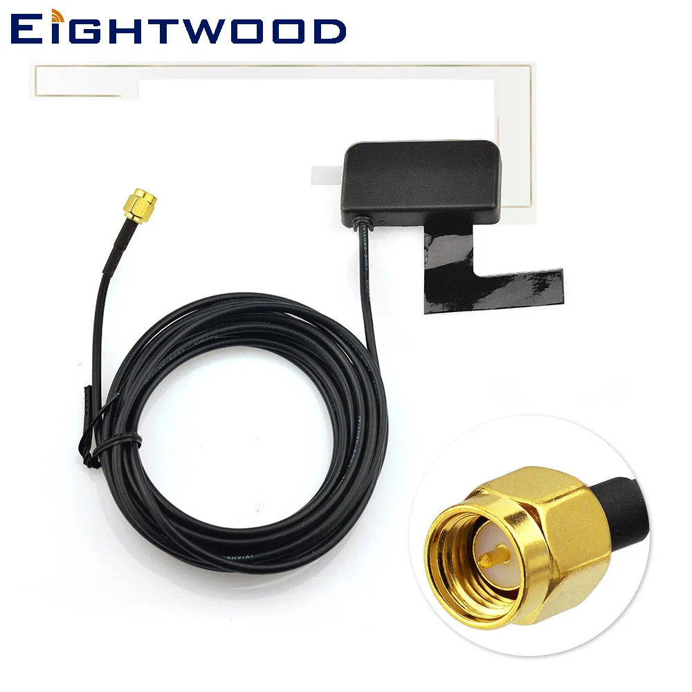 

Eightwood Auto Car DAB Digital Active Antenna DAB Car Aerial With SMA Plug Male Connector Glass Mount for Pioneer JVC Kenwood