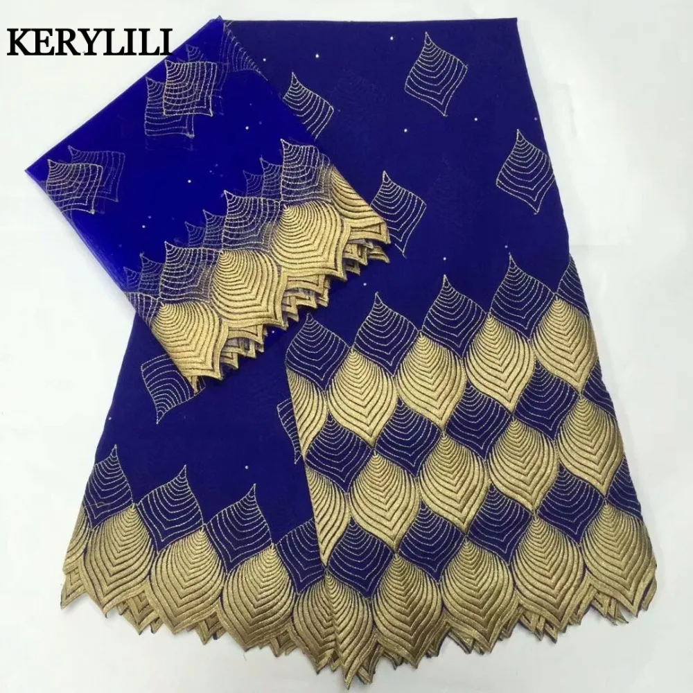 KER YLILI синяя нигерийская кружевная ткань хлопок высокое качество африканская