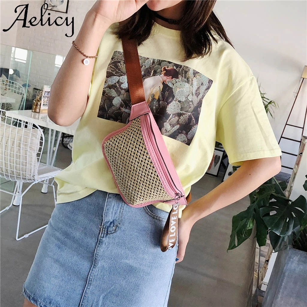 Aelicy модная женская классическая тканая Повседневная поясная сумка