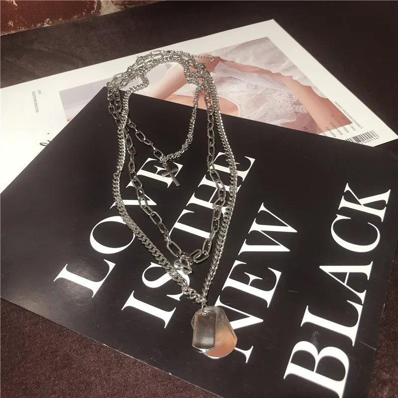 Женское колье из нержавеющей стали многослойное Ювелирное Украшение в стиле хип