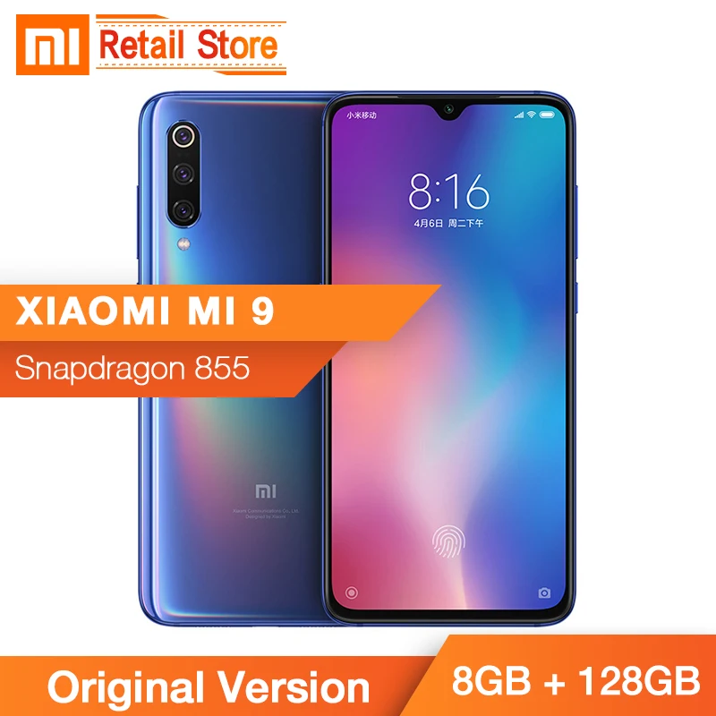 Xiaomi mi 9 8 GB 128 Snapdragon 855 Octa Core 6 39 ''AMOLED экран 48MP Тройная камера смартфон в дисплее