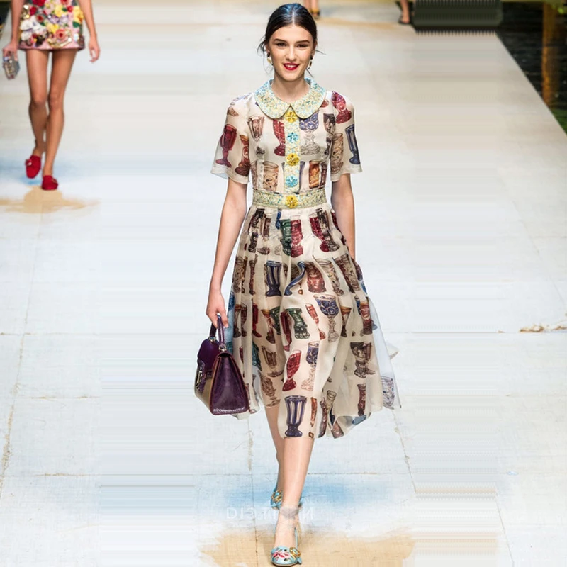 Лето 2017 г. взлетно-посадочной полосы Женское вечернее платье Высокое качество