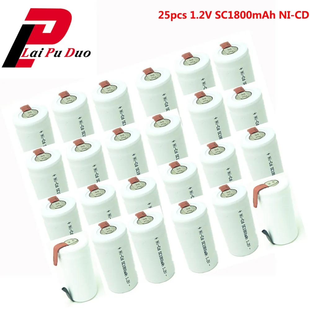 24 шт. SC1800mAh аккумулятор Subc аккумуляторная NI CD 1.2В SC|Перезаряжаемые батареи| |