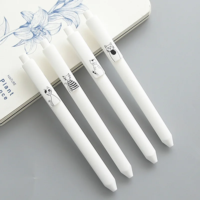 

6 pcs/Lot Cute gel pen Japanese cartoon cat Triangle design 0.5mm ballpoint black color school pens Kawaii Office supplies F726