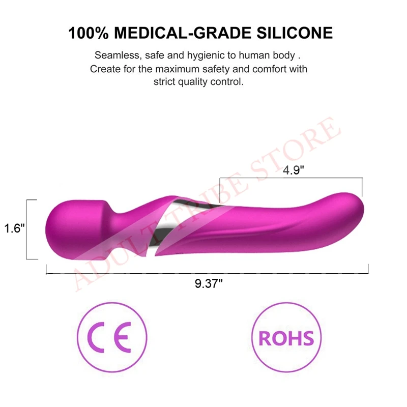 Aphojoy Dual Penetrations Magic Wand USB Rechargeable Silicone Waterproof 360 Degree Rotation Beads Sex Vibrator for Women | Красота и