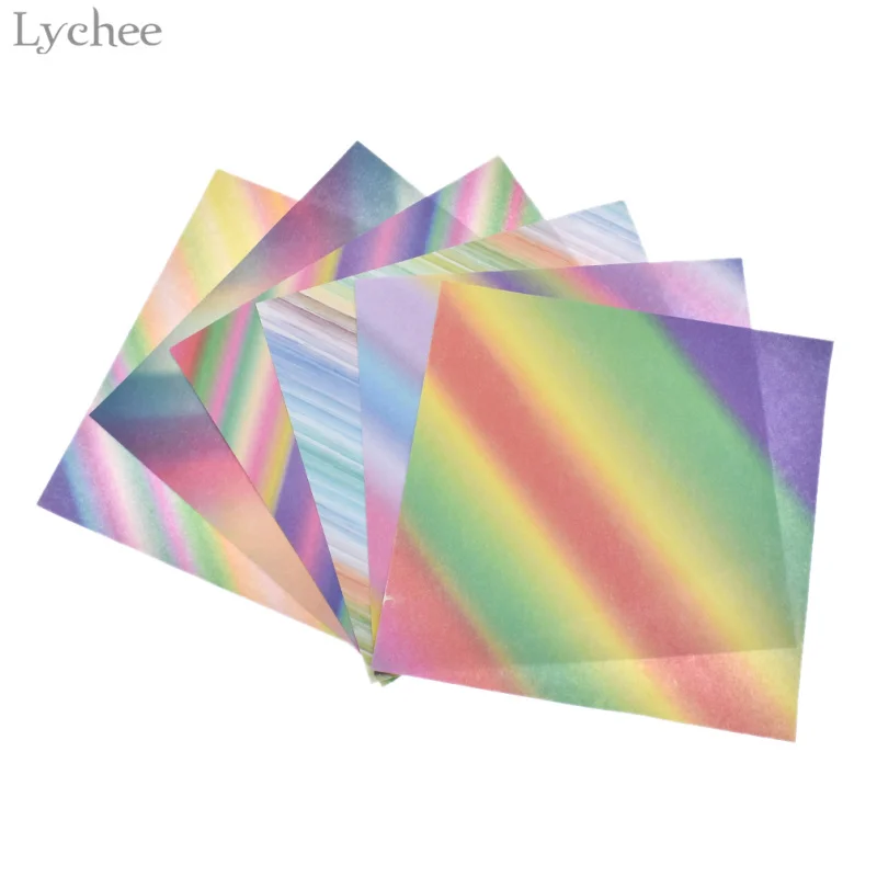 Lychee Life 15 см градиентная радужная бумага для оригами сделай сам Детская складная