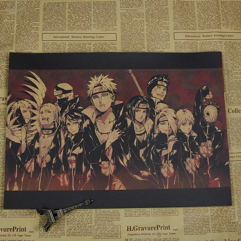 Уютный момент аниме Uzumaki Naruto постер Naruto Uzumaki Naruto/Итачи Учиха/Akatsuki Винтаж плакат из крафт-бумаги, ручной стержень, для кафе, для домашнего декора QT442