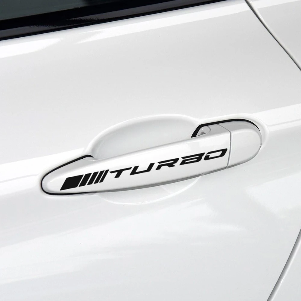 Reflective Vinyl Decal Door Handle Doorknob Turbo Logo Stickers For Benz Mercedes Amg sport W211 W204 W210 W205 C63 CLA CLE AMG |