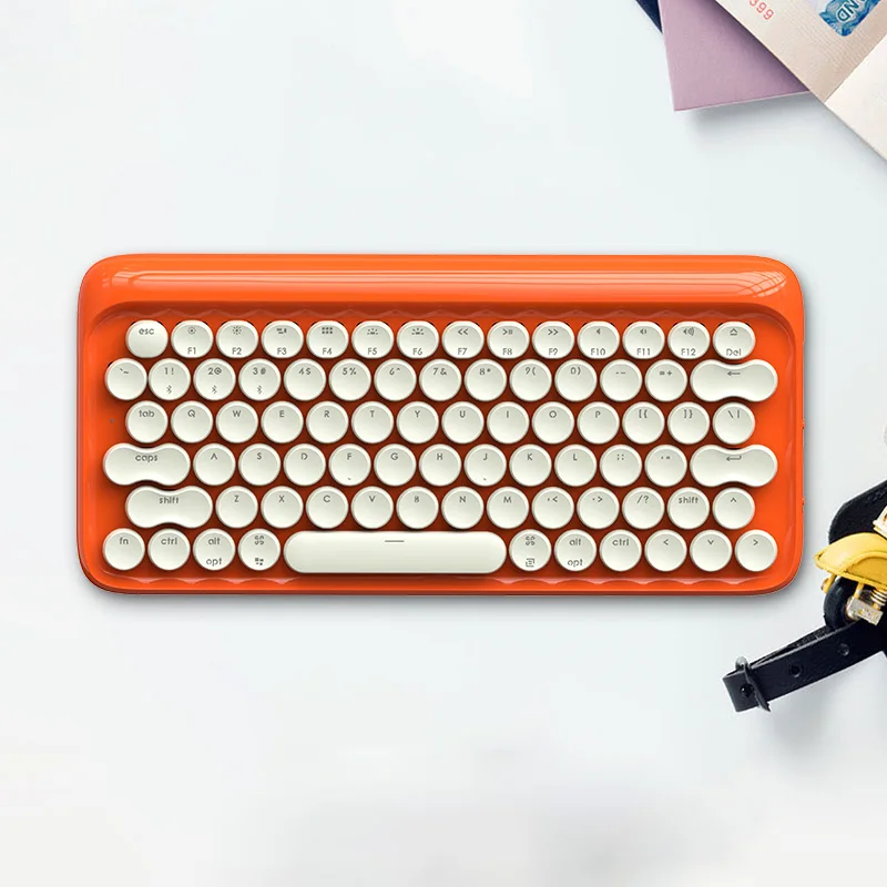 orange Креативный игровой Мини Портативный dot bluetooth механическая клавиатура Беспроводная для телефона iPad MAC девушка планшет пишущая машинка - Цвет: orange