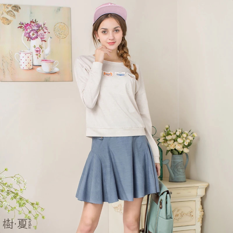 Женская плиссированная юбка ARTKA Однотонная синяя юбка-пачка лимитированная по