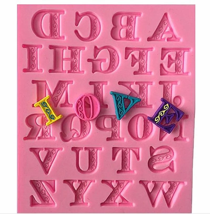 Послушание силиконовые формы письма шоколад Fimo глины конфеты Fondant украшения