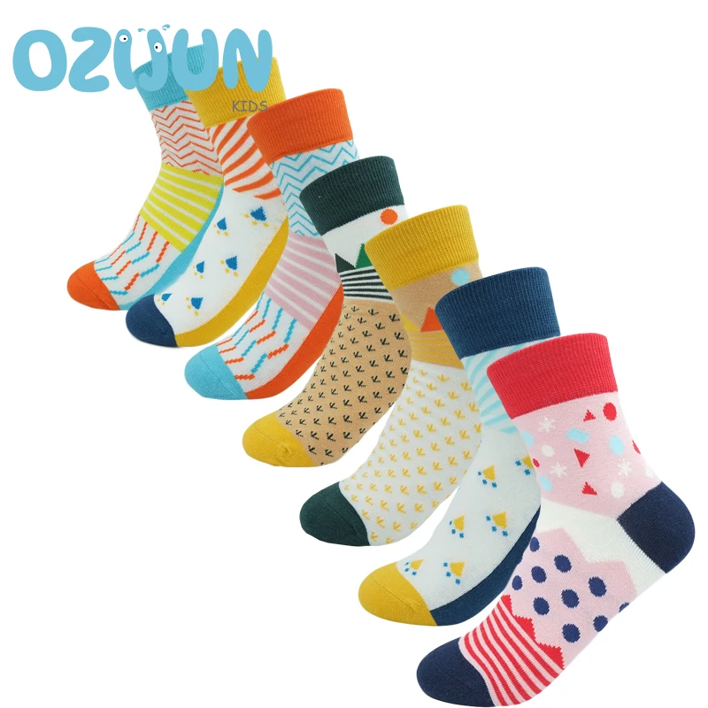 

New Arrivals Baby Girls Children Girls 9-12 Years Four Season Cotton Socks Geometric colored dots socks 7 pattern