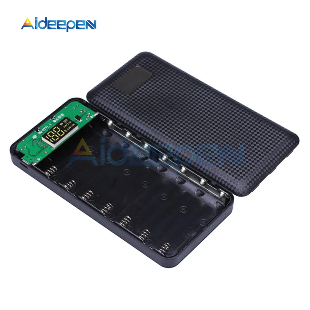 5V 2.1A портативный тонкий 3 USB LED свет 7x18650 батарея DIY банк питания коробка держатель