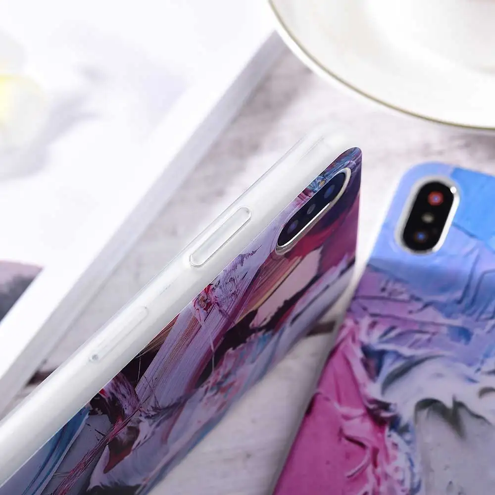Boucho Cover Case for iphone XS MAX 6 6s 7 8 Plus Phone Cases Lovely Colorful Marble Granite Soft Silicone For XR X |