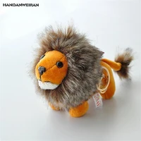 1pcs kawaii 9cm lovely lion plush stuffed toys standing lion pendants keychain plush toy for kids gifts pp cotton handanweiran