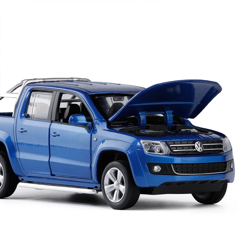 Моделирование 1:30 Amarok 4 Открытый пикап модель грузовика, металлический звук и свет обратно в детский подарок игрушка, модель автомобиля