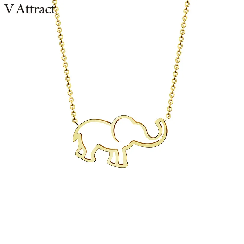 V Attract Gold Silver Bijoux Femme Tattoo Choker 2017 BFF Jewelry Lucky Origami Elephant Statement Necklace for Women Collier|statement