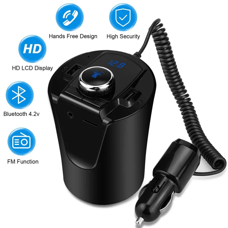 Dual USB порты и разъёмы автомобиля зарядное устройство подстаканник Авто