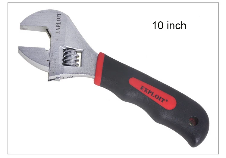 1pcs Adjustable Spanner Universal Key Nut Wrench Hand Tools Large Opening Adjustable open end wrench With Scale 6"/8"/10"/12" - Color: 10 inch