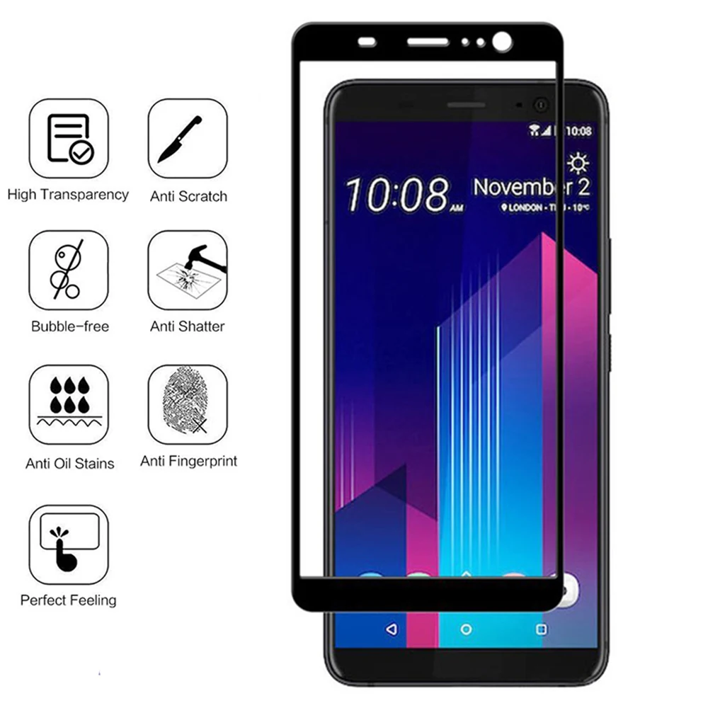 Для HTC U11 Plus чехол для U 11 + plus защитная пленка из закаленного стекла на htc-u11 u11plus u