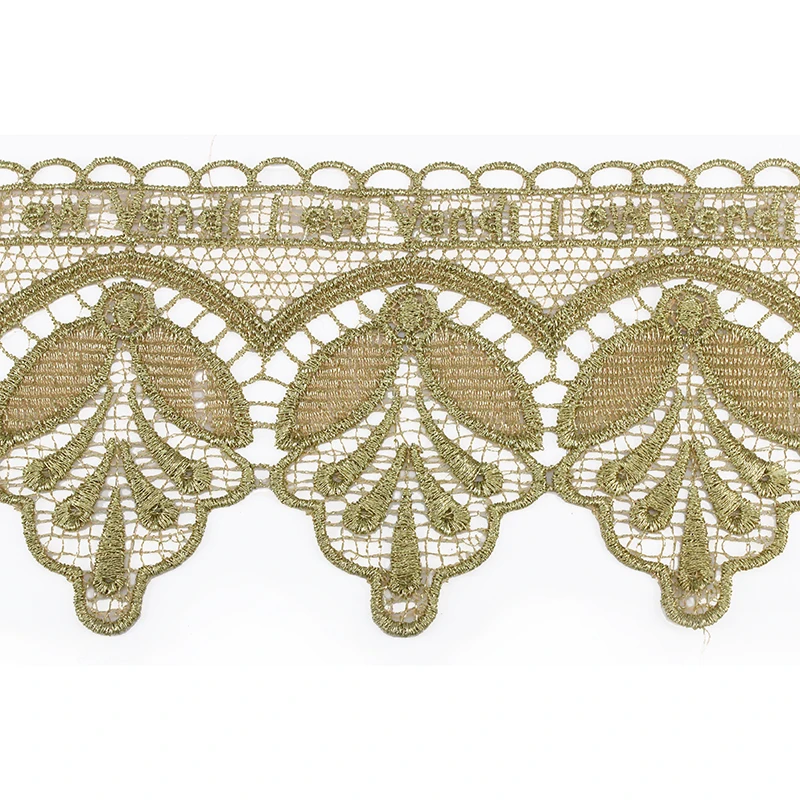 10 ярдов свадебные цветочные золотые металлические обрезки проводные кружева