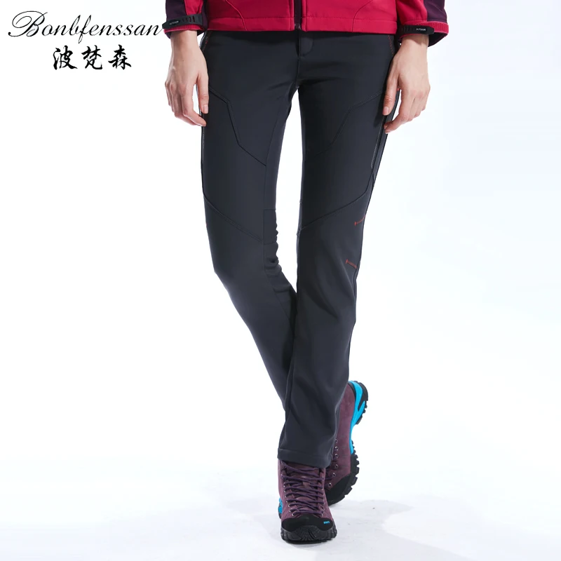

Fashion Winter Outdoor Pants women Waterproof Warm Fleece Hiking Trekking Pants Climbing Camping Sport Softshell Trousers 1820B