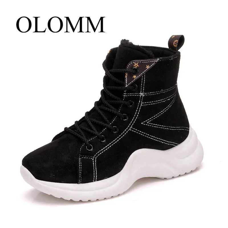 OLOMM 2019 large size autumn and winter Korean version of the warm casual women's boots waterproof snow women LL-141 | Обувь