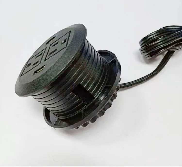 2 X розетка переменного тока 2 X USB зарядное устройство и сетевая втулка для офисного рабочего стола черный/белый